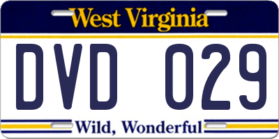 WV license plate DVD029