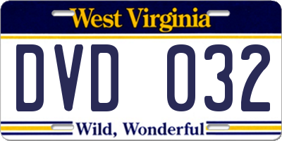 WV license plate DVD032