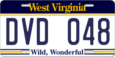 WV license plate DVD048