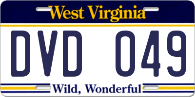 WV license plate DVD049