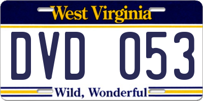 WV license plate DVD053