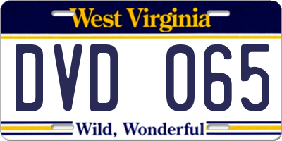 WV license plate DVD065