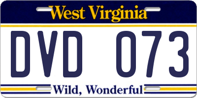 WV license plate DVD073