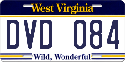 WV license plate DVD084
