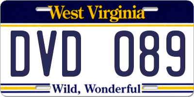 WV license plate DVD089