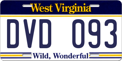 WV license plate DVD093
