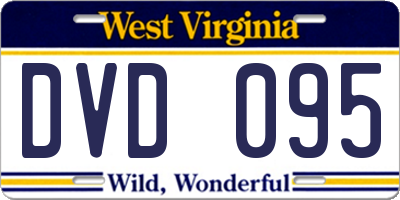 WV license plate DVD095