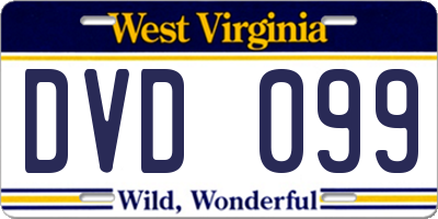 WV license plate DVD099