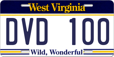 WV license plate DVD100
