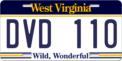 WV license plate DVD110