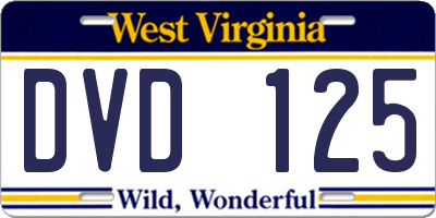 WV license plate DVD125