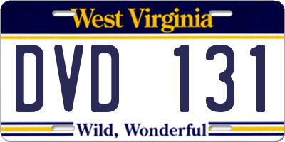 WV license plate DVD131