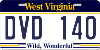 WV license plate DVD140