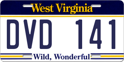 WV license plate DVD141