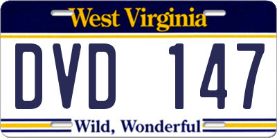 WV license plate DVD147