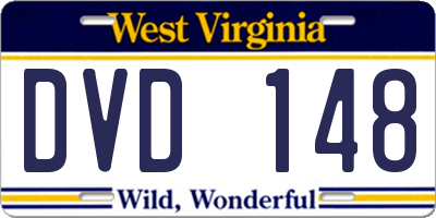 WV license plate DVD148