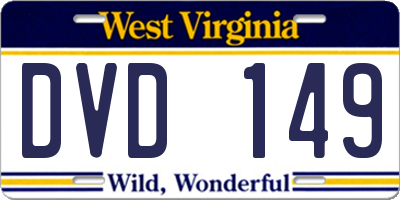 WV license plate DVD149