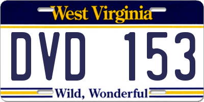 WV license plate DVD153
