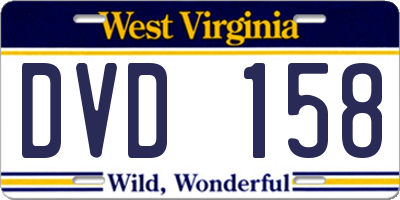 WV license plate DVD158