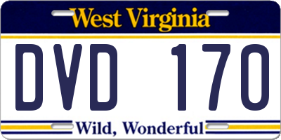 WV license plate DVD170