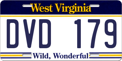 WV license plate DVD179