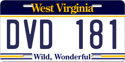 WV license plate DVD181