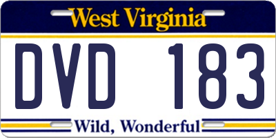 WV license plate DVD183