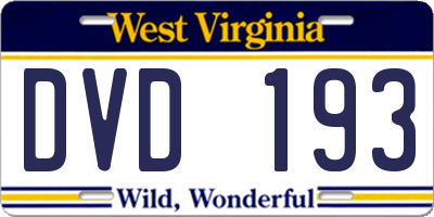 WV license plate DVD193