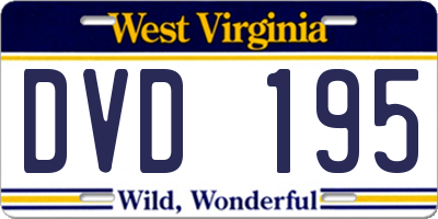 WV license plate DVD195