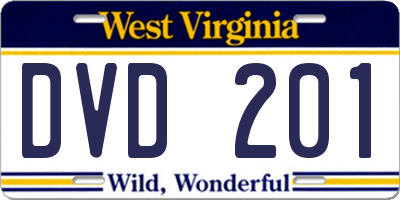 WV license plate DVD201