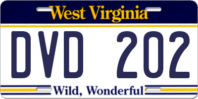 WV license plate DVD202