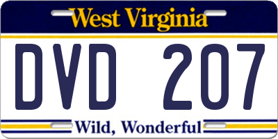 WV license plate DVD207