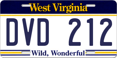 WV license plate DVD212