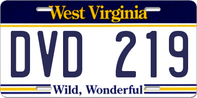 WV license plate DVD219