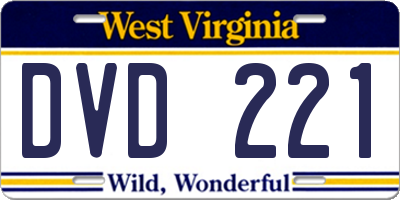 WV license plate DVD221
