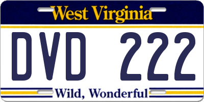 WV license plate DVD222