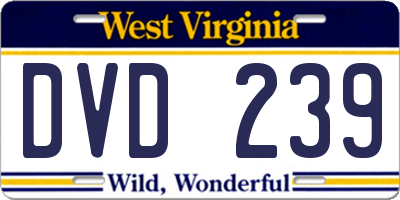 WV license plate DVD239