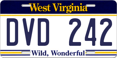 WV license plate DVD242