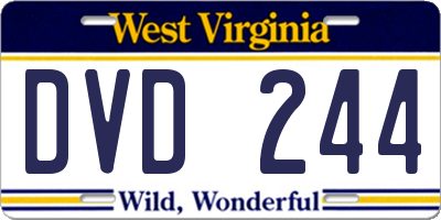 WV license plate DVD244
