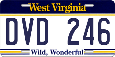 WV license plate DVD246