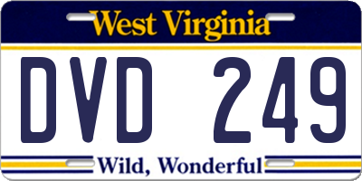 WV license plate DVD249