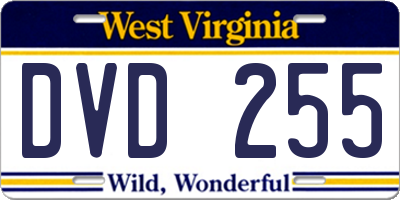 WV license plate DVD255