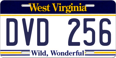 WV license plate DVD256