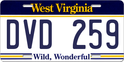 WV license plate DVD259