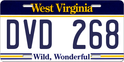 WV license plate DVD268