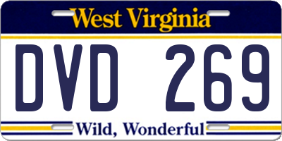WV license plate DVD269
