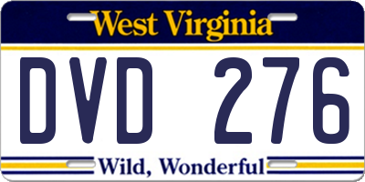 WV license plate DVD276