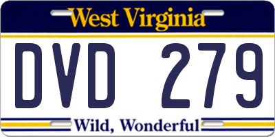 WV license plate DVD279