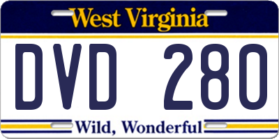 WV license plate DVD280