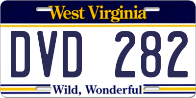 WV license plate DVD282